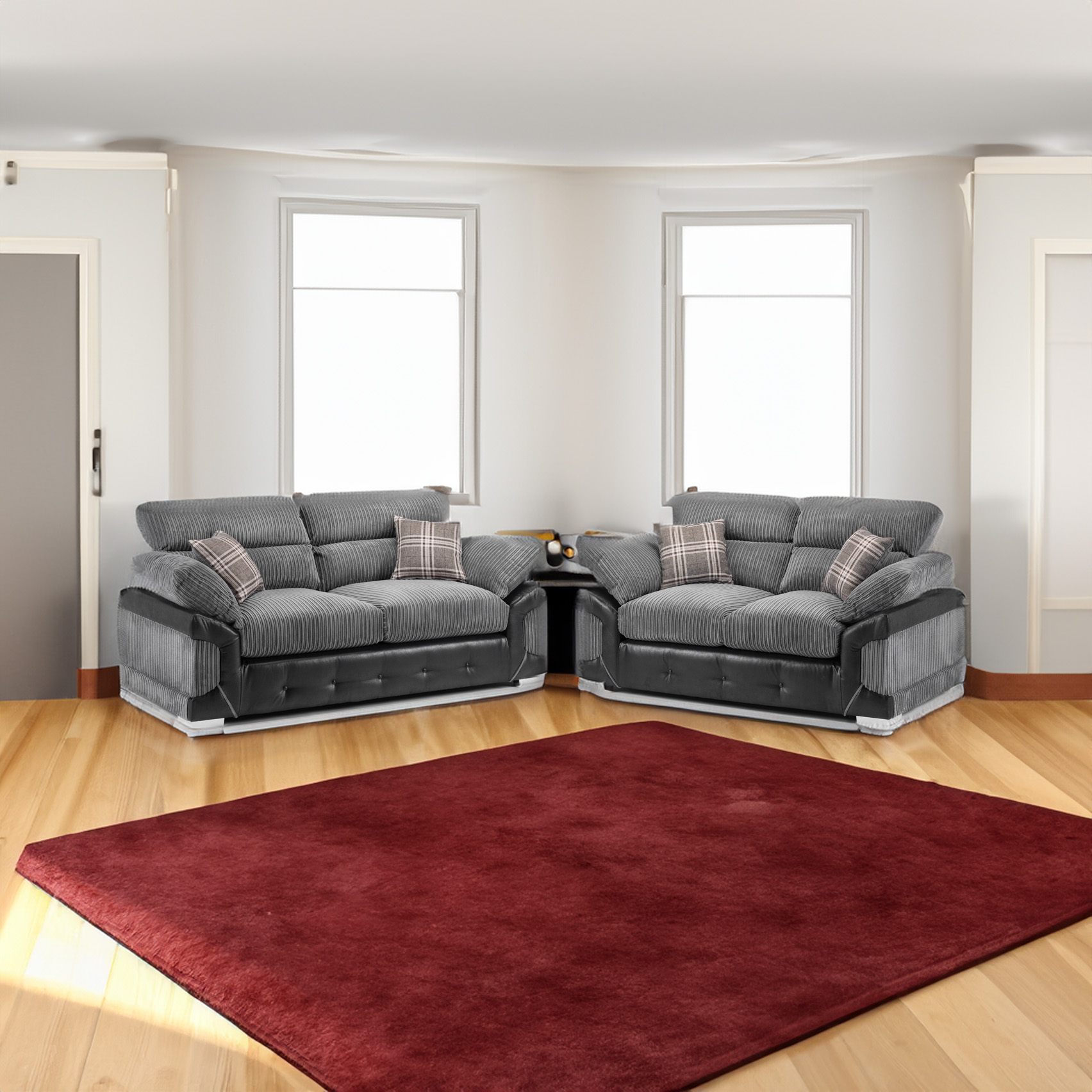 Logan Sofa Black_Grey 32 Set square background